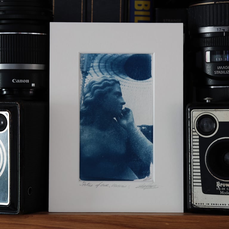 Cyanotype Photo O.O.A.K. Statue of Eve Glasgow
