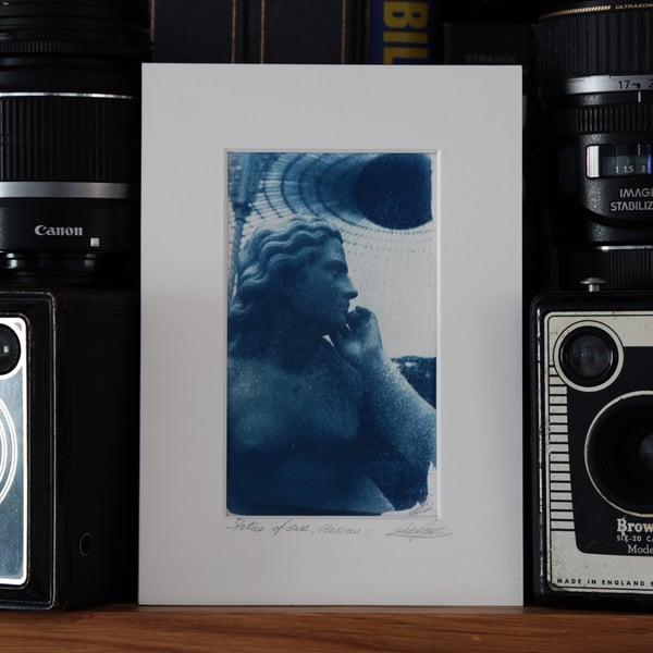 Cyanotype Photo O.O.A.K. Statue of Eve Glasgow