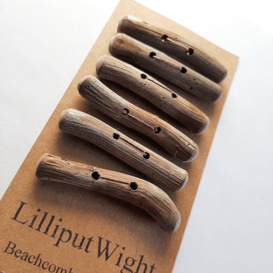Set of six driftwood toggle buttons
