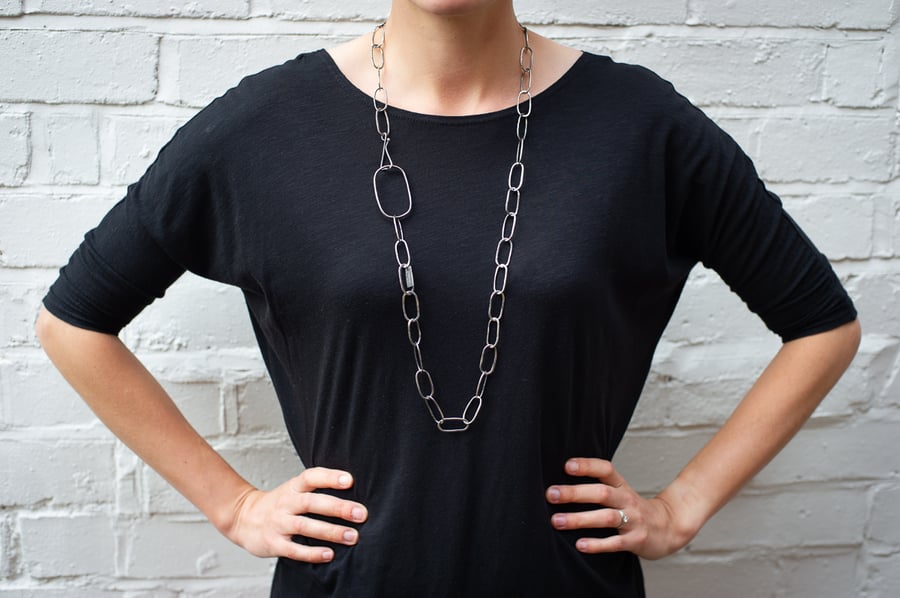 Statement Sterling Silver Handmade Chain Necklace