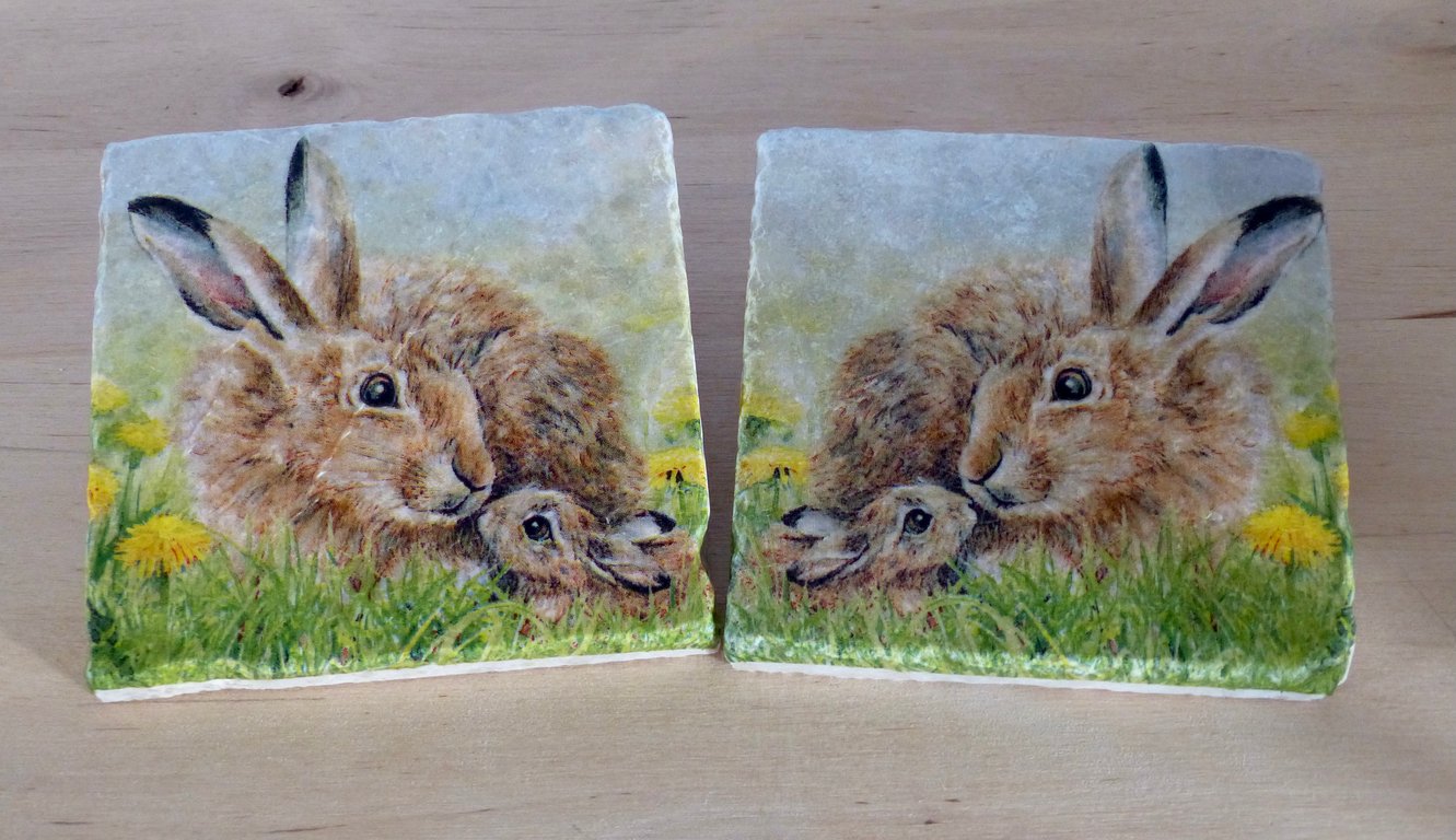 Marble 'Rabbit' Coasters