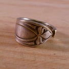 Upcycled Silver Plated Butterfly Spoon Handle Ring (SPR032513)