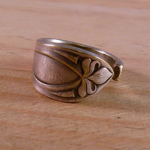 Upcycled Silver Plated Butterfly Spoon Handle Ring (SPR032513)