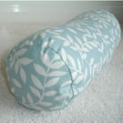 Bolster Pillow Cover Duck Egg 6x16 Round Cylinder 16" Blue Leaf Cushion Case