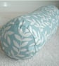 Bolster Pillow Cover Duck Egg 6x16 Round Cylinder 16" Blue Leaf Cushion Case