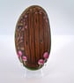 Fairy Door with Pink Mushrooms and Vines Rock Pebble Painting