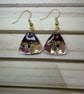 Handmade Autumn Resin Earrings with Leaf and Gold Flake Details