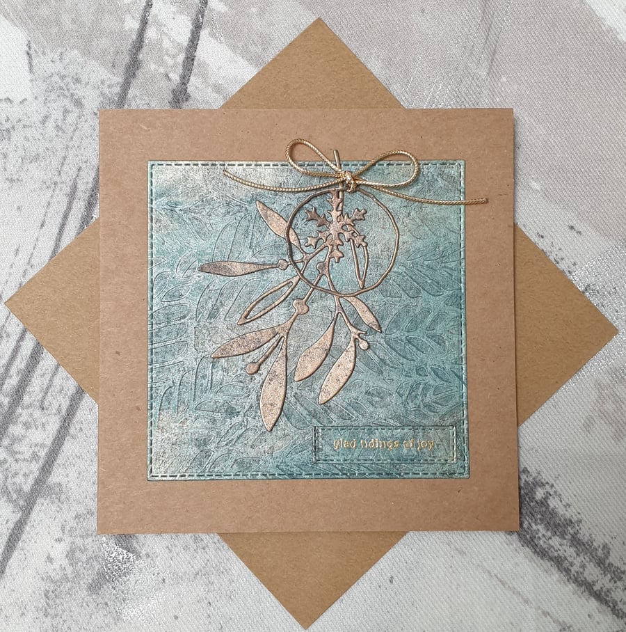 Recycled Christmas Card- Bronze