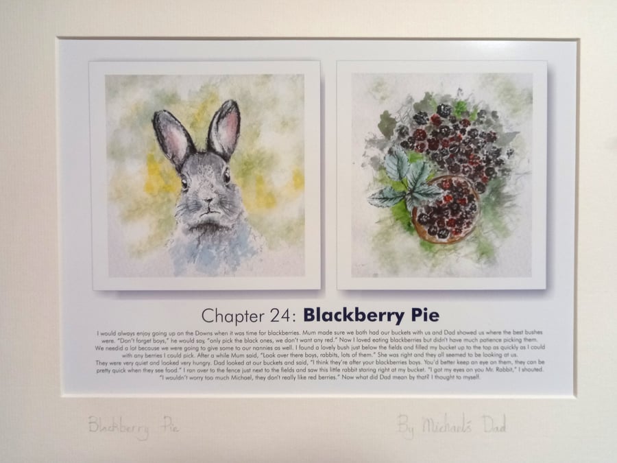 Original hand painted watercolour print of a sussex southdowns Rabbit