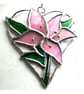 Lily Heart Suncatcher Stained Glass 020 Pink Flower - Image 4