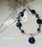 Turquoise & Lapis Lazuli Necklace 925 Sterling Silver  ONE OFF