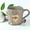 Fish in a deep pool Mug - Handmade Wheelthrown Stoneware Ceramics