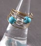 Turquoise Howlite Rose Gold Memory Wire Ring, Turquoise Ring - Image 5