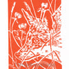 Fox Art -  Print titled Fox in Clover - Original Hand Pulled Linocut Print