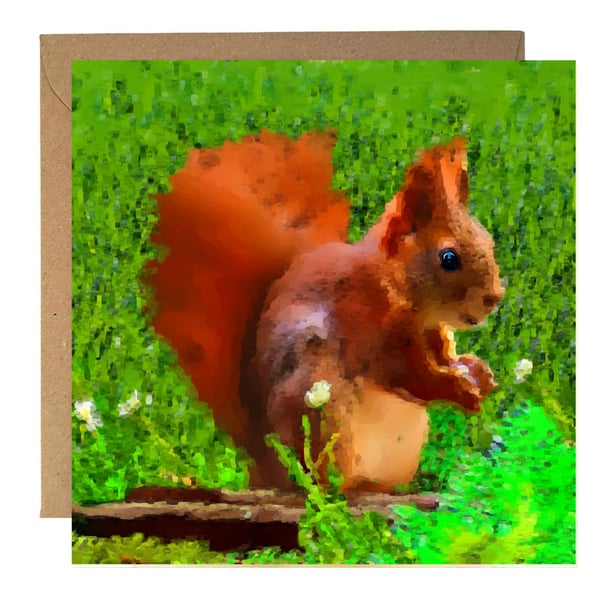 Red Squirrel Greeting Card