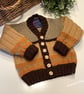 Baby Boy's Hand Knitted Cosy Warm Cardigan  1-2 years 