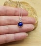 Floral Tiny sapphire pendant necklace. September birthstone - Image 2