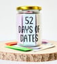 Date Idea Jar, 52 Dates, Anniversary Gift, Couple Gifts, Wife Husband Girlfriend