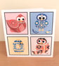 Blank Card with Patterned Ukrainian Eggs, Chicks and Chicken Q-PSQ - Image 2