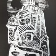 Happenings in Donkey World No.16 one-colour A2 screen-print silver edition