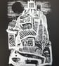 Happenings in Donkey World No.16 one-colour A2 screen-print silver edition - Image 1