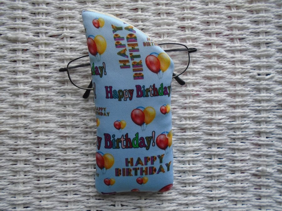 Happy Birthday Glasses Case Lined & Padded 