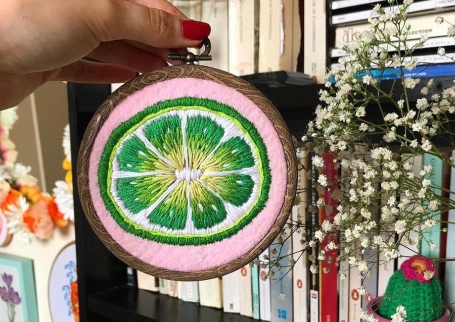 Juicy lime embroidery!
