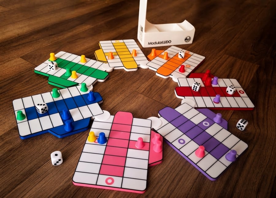 Image of Modular ludo board game 3d printed