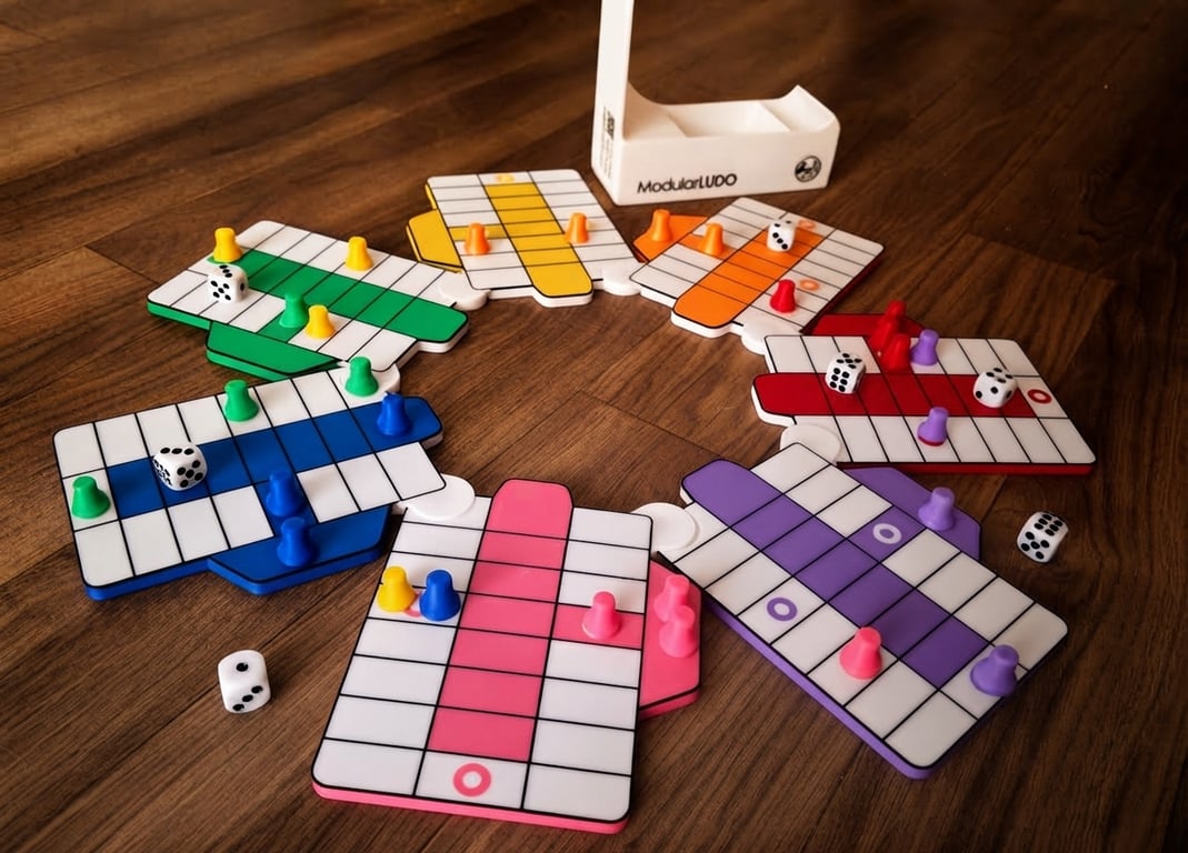 Modular ludo board game 3d printed