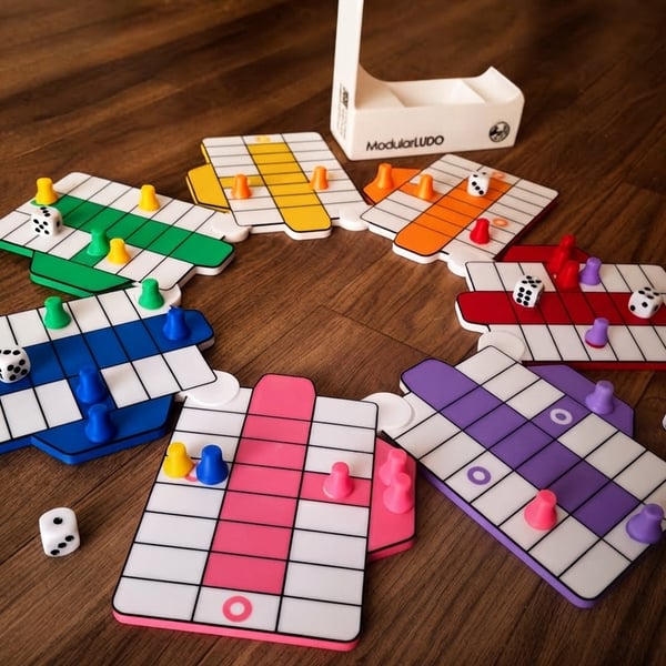 Modular ludo board game 3d printed