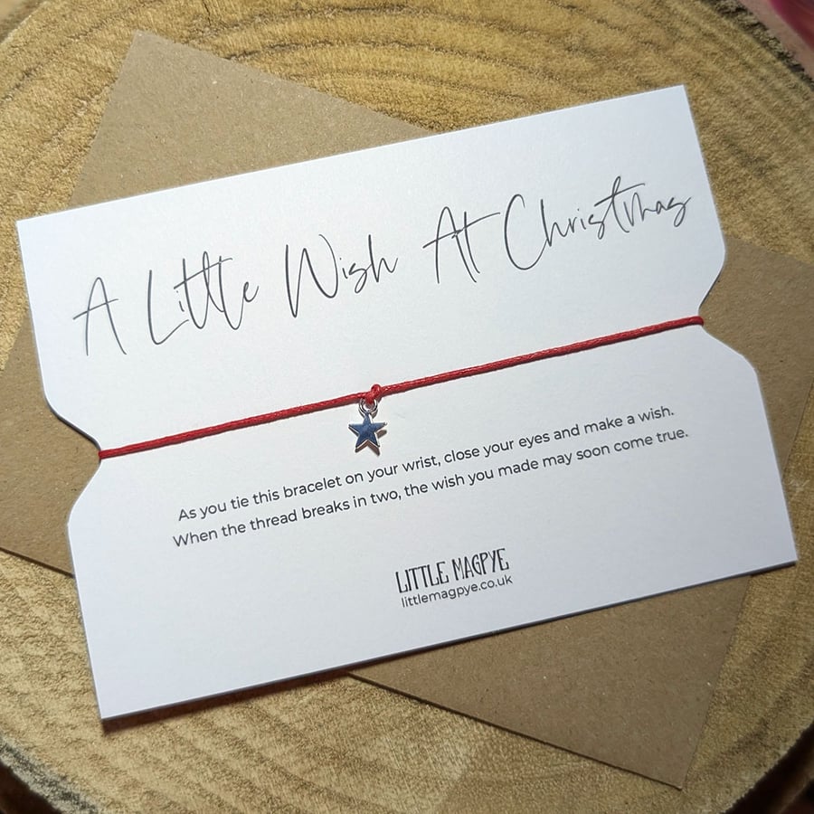 “A Little Wish For You At Christmas” wish bracelet