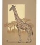 Giraffe Wall Art - Original drawing, wildlife artwork