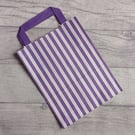 50 Purple & White Striped Paper Carrier Bags 23 x 18 x 8 cm