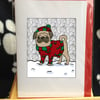 Pug Christmas Card