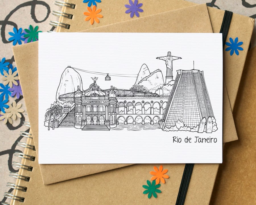 Rio de Janiero Skyline Greetings Card