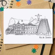 Rio de Janiero Skyline Greetings Card