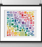 263 Cross Stitch Pattern Sampler Rainbow Squares geometric retro tiled squares - Image 3