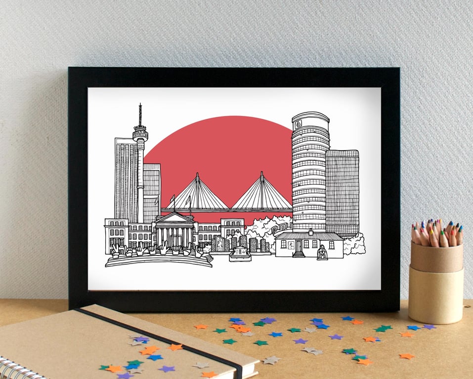 Johannesburg Skyline Travel Art Print