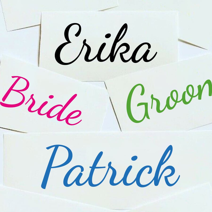 Personalised Refined Name Sticker Vinyl Decal Label Water Bottle Organise