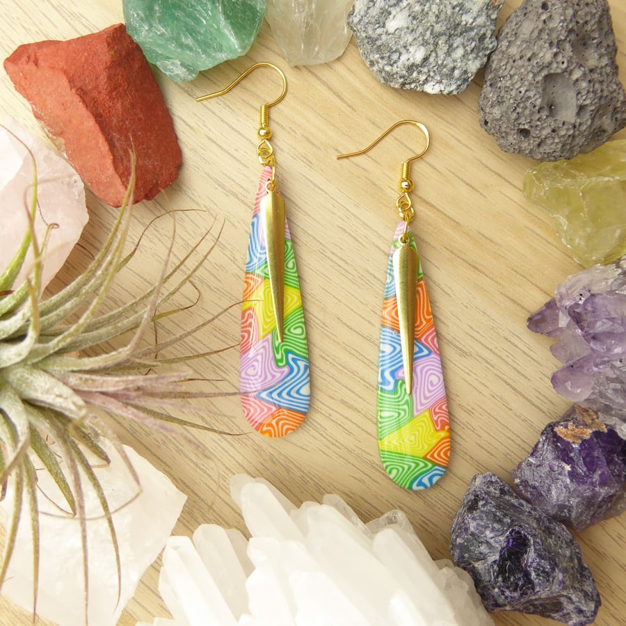 Bold Rainbow Luxury Earrings