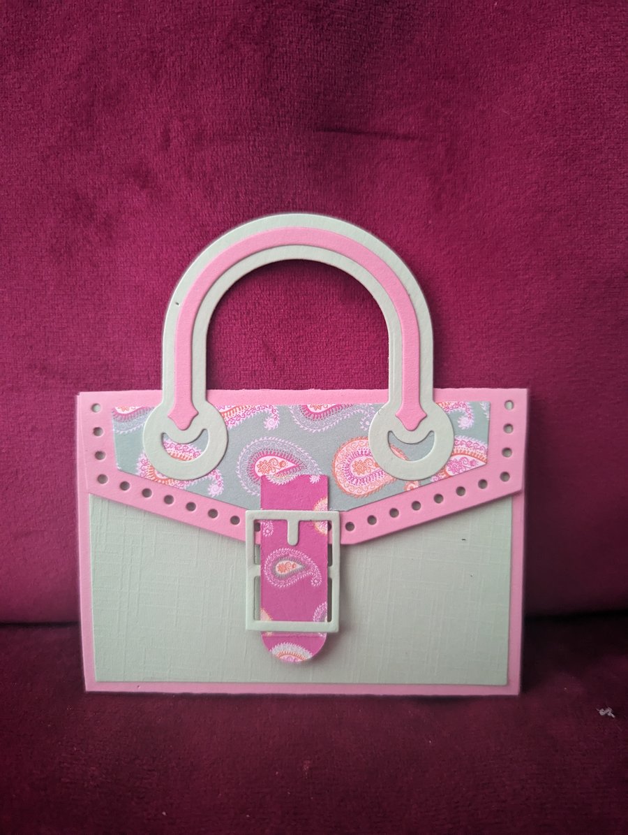 Mint and Pink Gift Card Holder