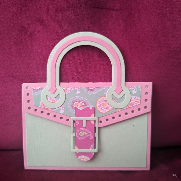 Mint and Pink Gift Card Holder