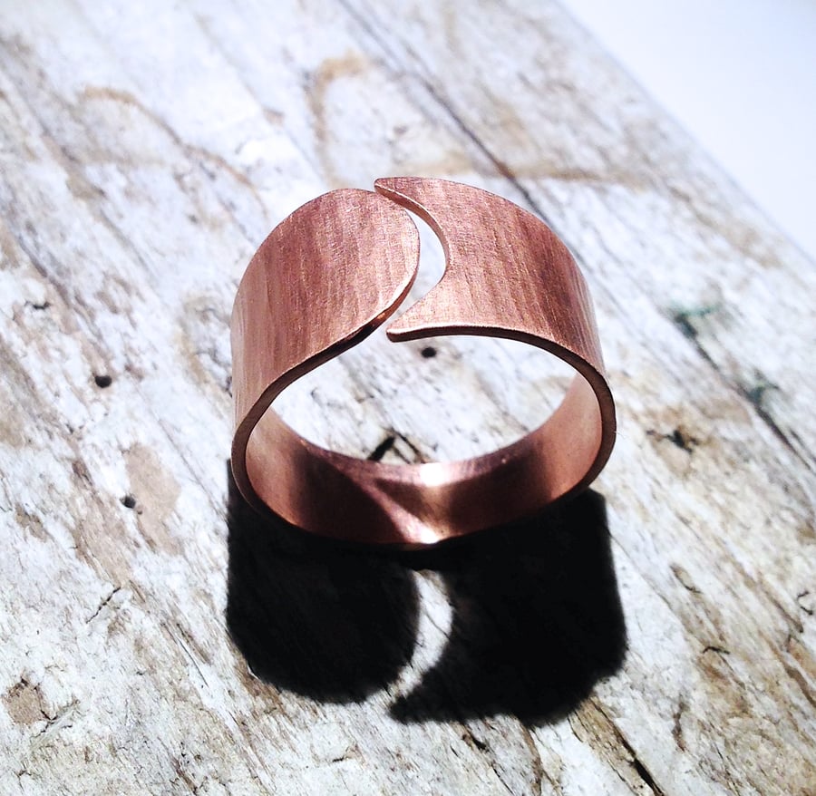 Handmade Open Copper Ring (UK S-T size) - UK Free Post