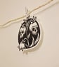 Lily of the Valley Skull Hand Printed Sticker - Image 2