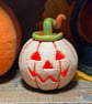 Ceramic pumpkin light up decoration carved face Jack o lantern no2