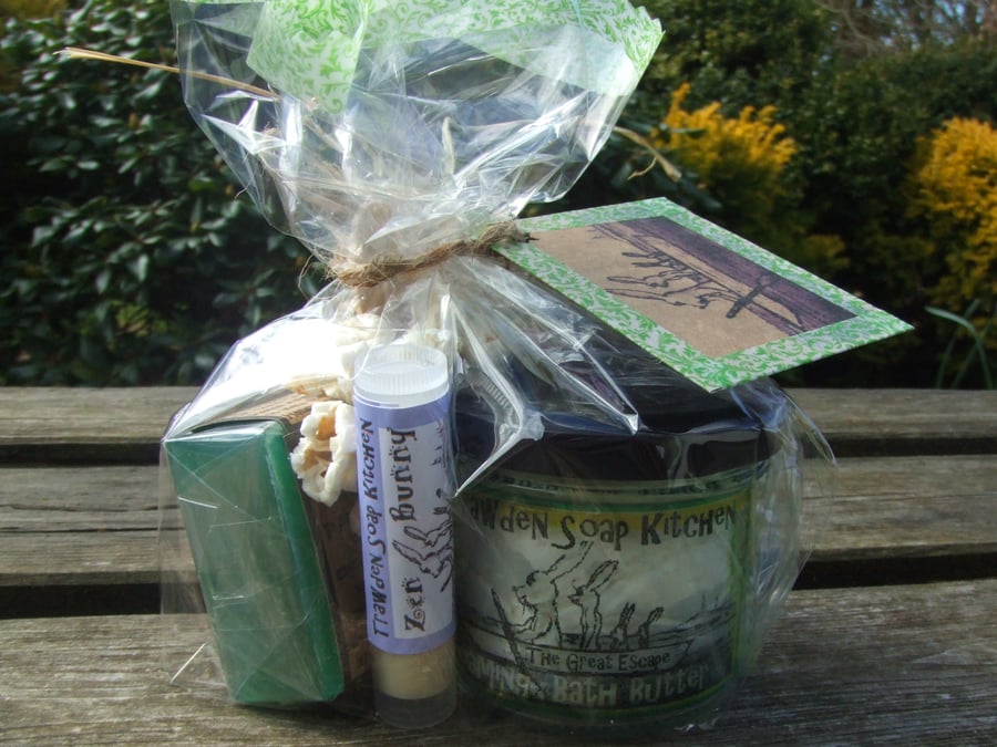 Aromatherapy  gift set with Thai Inspired essential oils with cute bunnies in a 