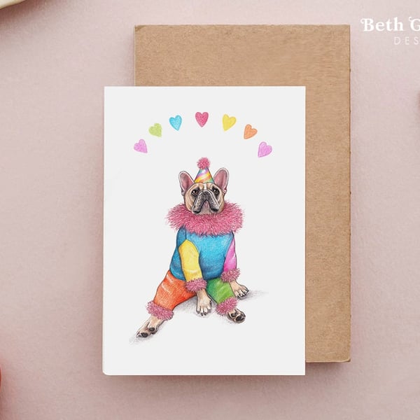 French Bulldog Love Card - Frenchie Birthday Card, French Bulldog Gifts