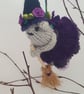 Hand Knitted Mini Witch Mouse - Amethyst - Image 4