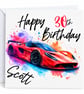 Personalised Birthday Card for Him - Racing Car Birthday Card - Sports Car Card - Image 3