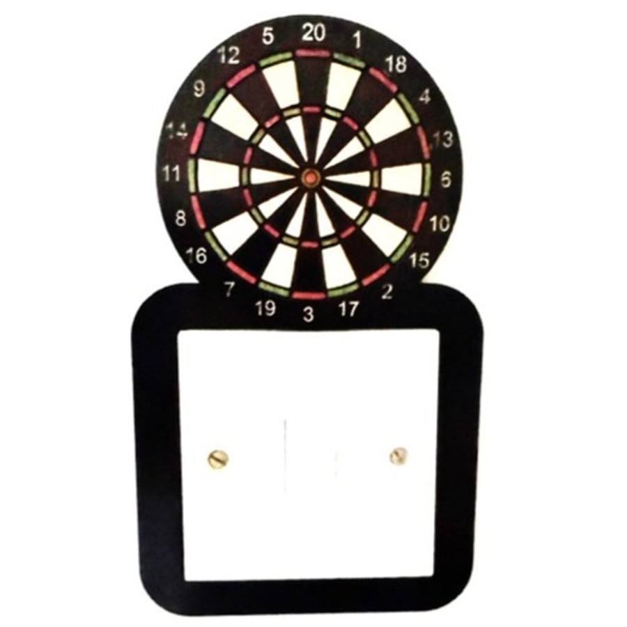 Dartboard Light Switch Surround Black Plywood Layered Pub Game Target Wall Decor